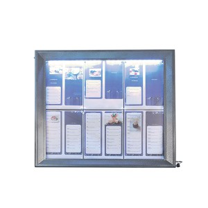 PORTA MENU INOX COM LUZ LED 68X72CM